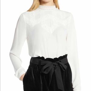 Halogen lace detail blouse